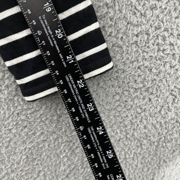 Fever Layered Casual Striped Women M Black Striped  Long Sleeve Top - Picture 8 of 9